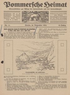 Pommersche Heimat. Monatsblätter zur Pflege der Heimatkunde und des Heimatschutzes Nr. 11/1924