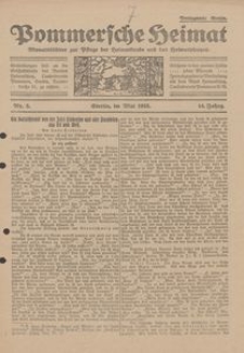 Pommersche Heimat. Monatsblätter zur Pflege der Heimatkunde und des Heimatschutzes Nr. 5/1925