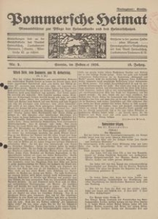 Pommersche Heimat. Monatsblätter zur Pflege der Heimatkunde und des Heimatschutzes Nr. 2/1926