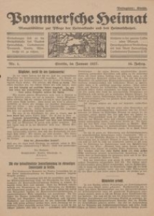 Pommersche Heimat. Monatsblätter zur Pflege der Heimatkunde und des Heimatschutzes Nr. 1/1927