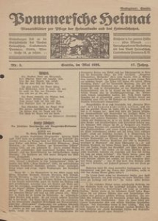 Pommersche Heimat. Monatsblätter zur Pflege der Heimatkunde und des Heimatschutzes Nr. 5/1928