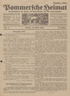 Pommersche Heimat. Monatsblätter zur Pflege der Heimatkunde und des Heimatschutzes Nr. 4/1929