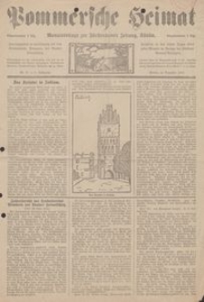 Pommersche Heimat. Monatsbeilage zur Fürstentumer Zeitung, Köslin Nr. 9/1912