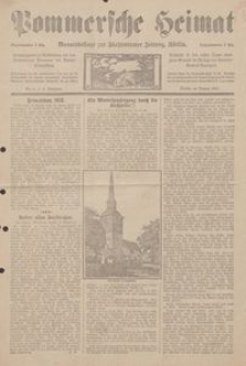 Pommersche Heimat. Monatsbeilage zur Fürstentumer Zeitung, Köslinr Nr. 1/1913