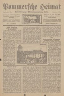 Pommersche Heimat. Monatsbeilage zur F&uuml;rstentumer Zeitung, K&ouml;slin Nr. 9/1913
