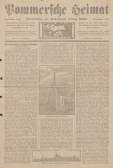Pommersche Heimat. Monatsbeilage zur F&uuml;rstentumer Zeitung, K&ouml;slin Nr. 8/1914