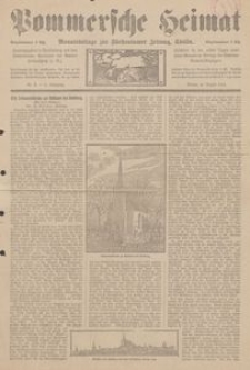 Pommersche Heimat. Monatsbeilage zur Fürstentumer Zeitung, Köslin Nr. 8/1914