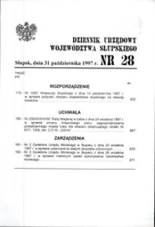 Dziennik Urzędowy Województwa Słupskiego. Nr 28/1997