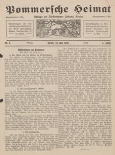 Pommersche Heimat. Beilage zur F&uuml;rstentumer Zeitung, K&ouml;slin Nr. 5/1916