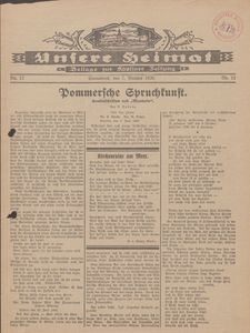 Unsere Heimat. Beilage zur K&ouml;sliner Zeitung Nr. 12/1930