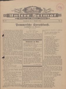 Unsere Heimat. Beilage zur Kösliner Zeitung Nr. 12/1930