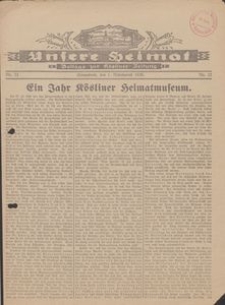 Unsere Heimat. Beilage zur K&ouml;sliner Zeitung Nr. 22/1930