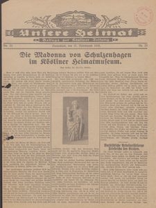 Unsere Heimat. Beilage zur K&ouml;sliner Zeitung Nr. 23/1930