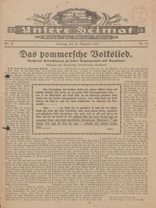 Unsere Heimat. Beilage zur K&ouml;sliner Zeitung Nr. 26/1927