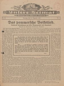 Unsere Heimat. Beilage zur Kösliner Zeitung Nr. 26/1927