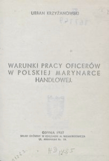 Warunki pracy oficer&oacute;w w polskiej marynarce handlowej