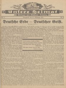 Unsere Heimat. Beilage zur K&ouml;sliner Zeitung Nr. 8/1931