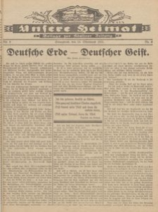 Unsere Heimat. Beilage zur Kösliner Zeitung Nr. 8/1931