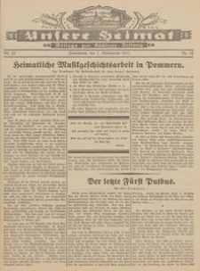 Unsere Heimat. Beilage zur K&ouml;sliner Zeitung Nr. 22/1931