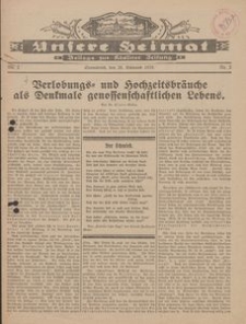 Unsere Heimat. Beilage zur Kösliner Zeitung Nr. 2/1929