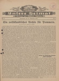 Unsere Heimat. Beilage zur Kösliner Zeitung Nr. 8/1929