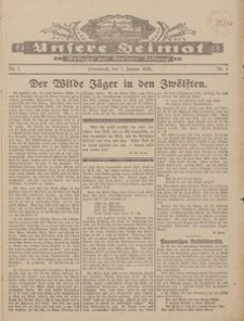 Unsere Heimat. Beilage zur K&ouml;sliner Zeitung Nr. 1/1928