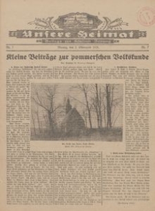 Unsere Heimat. Beilage zur Kösliner Zeitung Nr. 7/1928
