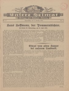 Unsere Heimat. Beilage zur K&ouml;sliner Zeitung Nr. 17/1928
