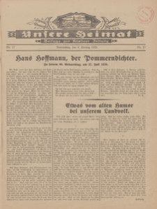 Unsere Heimat. Beilage zur Kösliner Zeitung Nr. 17/1928