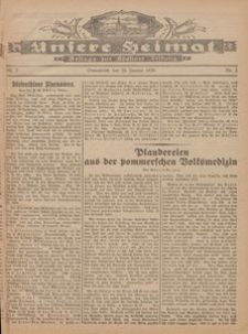 Unsere Heimat. Beilage zur K&ouml;sliner Zeitung Nr. 2/1926