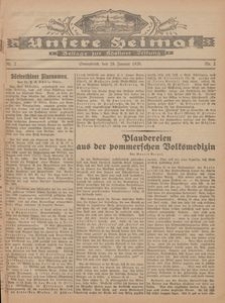 Unsere Heimat. Beilage zur Kösliner Zeitung Nr. 2/1926