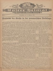 Unsere Heimat. Beilage zur K&ouml;sliner Zeitung Nr. 4/1926