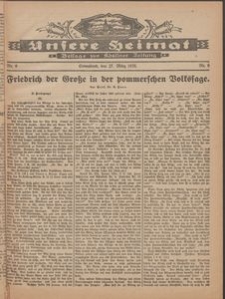 Unsere Heimat. Beilage zur K&ouml;sliner Zeitung Nr. 6/1926