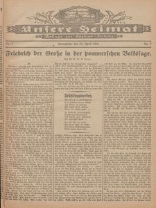 Unsere Heimat. Beilage zur K&ouml;sliner Zeitung Nr. 7/1926