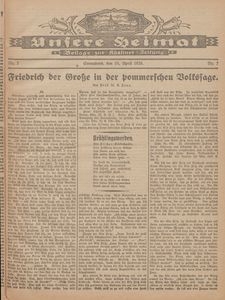 Unsere Heimat. Beilage zur Kösliner Zeitung Nr. 7/1926