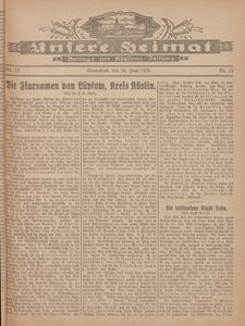 Unsere Heimat. Beilage zur K&ouml;sliner Zeitung Nr. 12/1926