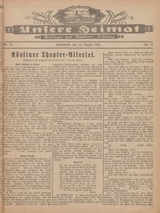 Unsere Heimat. Beilage zur K&ouml;sliner Zeitung Nr. 15/1926