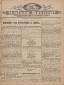Unsere Heimat. Beilage zur Kösliner Zeitung Nr. 17/1926