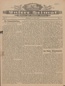 Unsere Heimat. Beilage zur K&ouml;sliner Zeitung Nr. 8/1924