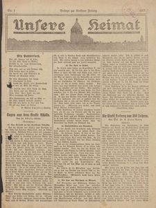 Unsere Heimat. Beilage zur K&ouml;sliner Zeitung Nr. 1/1923