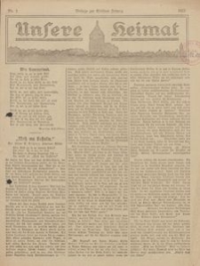 Unsere Heimat. Beilage zur Kösliner Zeitung Nr. 2/1923