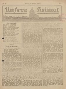 Unsere Heimat. Beilage zur K&ouml;sliner Zeitung Nr. 2/1923