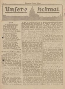 Unsere Heimat. Beilage zur Kösliner Zeitung Nr. 4/1923
