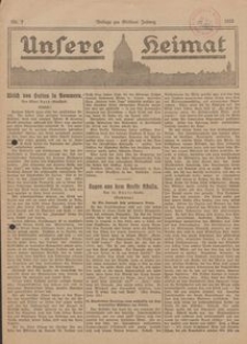 Unsere Heimat. Beilage zur Kösliner Zeitung Nr. 7/1923