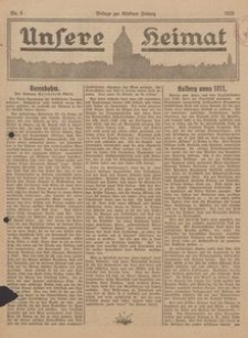 Unsere Heimat. Beilage zur Kösliner Zeitung Nr. 8/1923