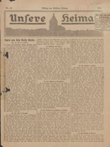 Unsere Heimat. Beilage zur K&ouml;sliner Zeitung Nr. 13/1923