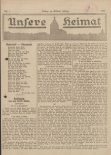 Unsere Heimat. Beilage zur Kösliner Zeitung Nr. 2/1922