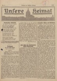 Unsere Heimat. Beilage zur K&ouml;sliner Zeitung Nr. 9/1922