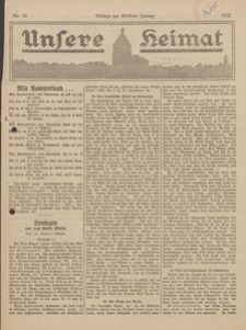 Unsere Heimat. Beilage zur K&ouml;sliner Zeitung Nr. 10/1922