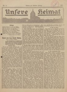 Unsere Heimat. Beilage zur K&ouml;sliner Zeitung Nr. 13/1922